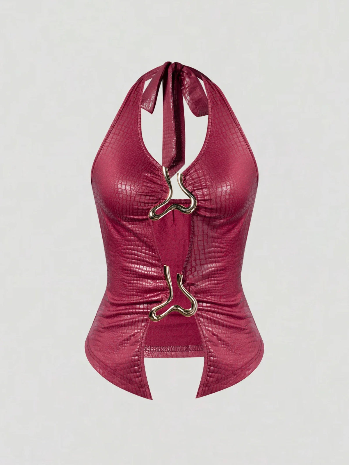 Y2K Crocodile Halter Top