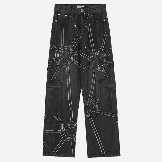 Y2K Cyber Patchwork Jeans