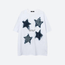 Y2K Denim Star Patchwork Tee