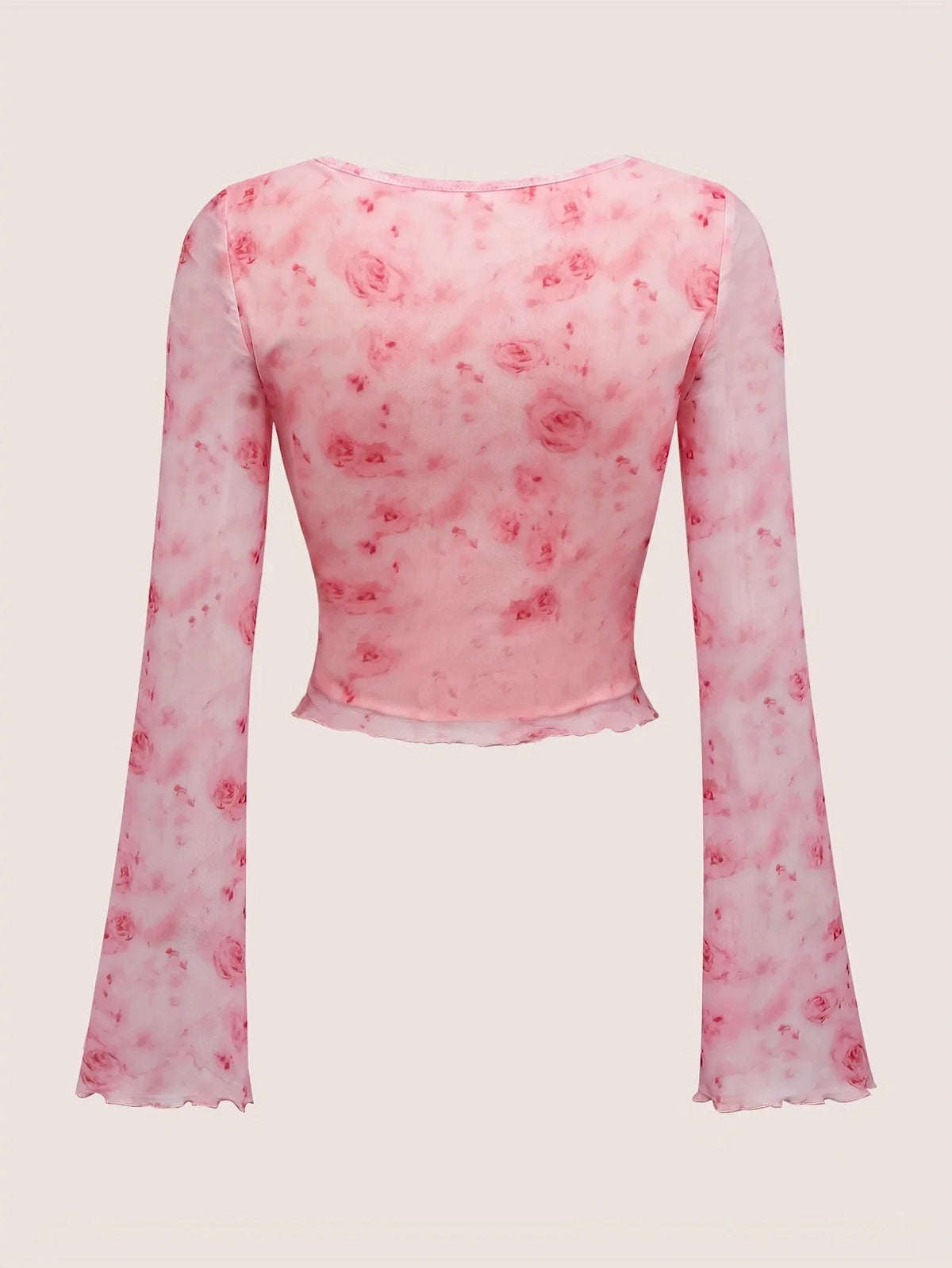 Y2K Floral Tie Front Bow Top