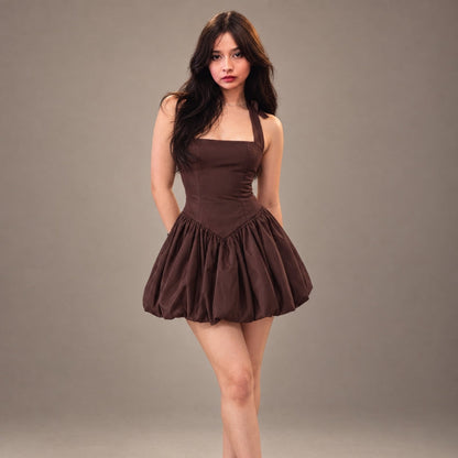 Y2K Halter Bubble Mini Dress