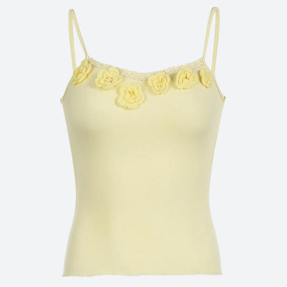 Y2K Knitted Flower Top