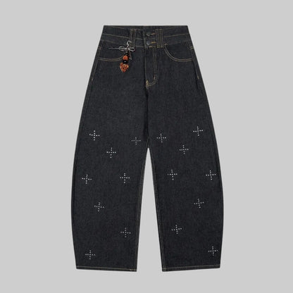 Y2K Rhinestone Detail Jeans