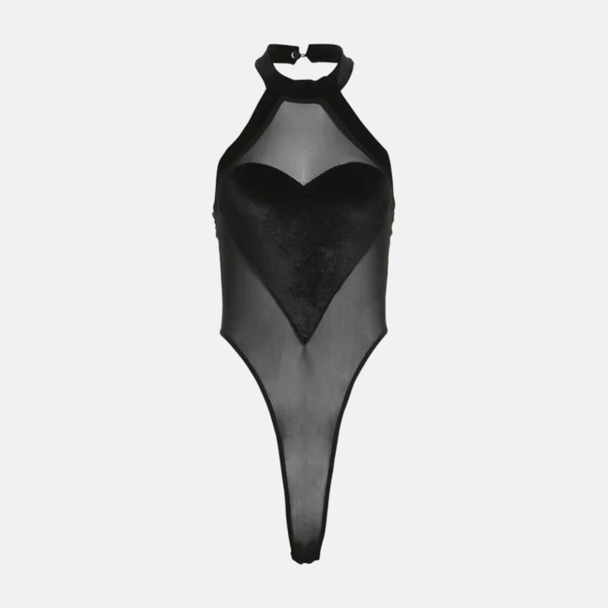 Y2K Sheer Heart Halter Top