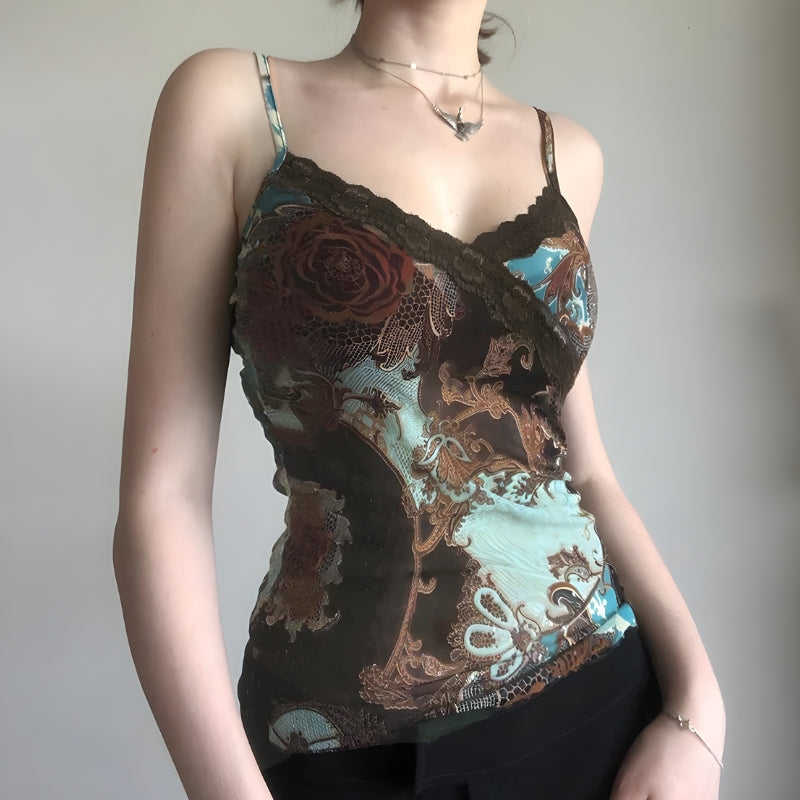 Y2K Vintage Mesh Top