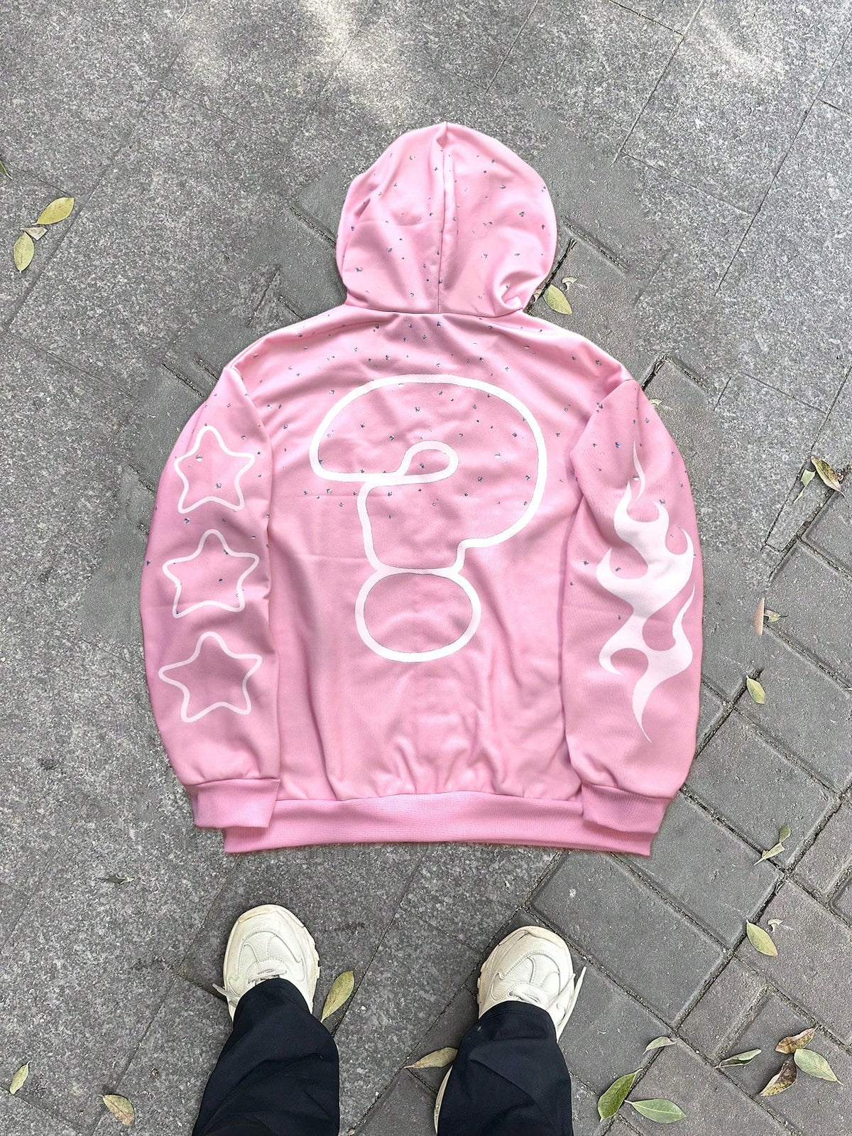 Y2K Rhinestone Pink Zip Pink Hoodie