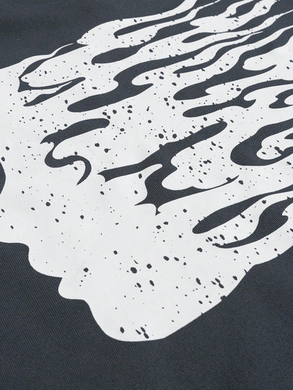 Y2K Star Heartless Graphic Dark Grey Hoodie