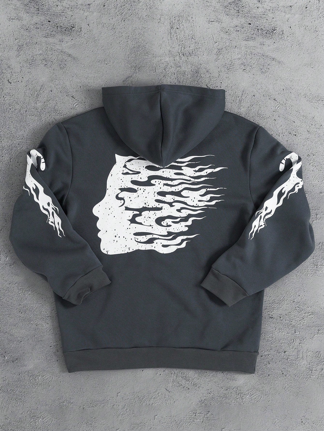 Y2K Star Heartless Graphic Dark Grey Hoodie