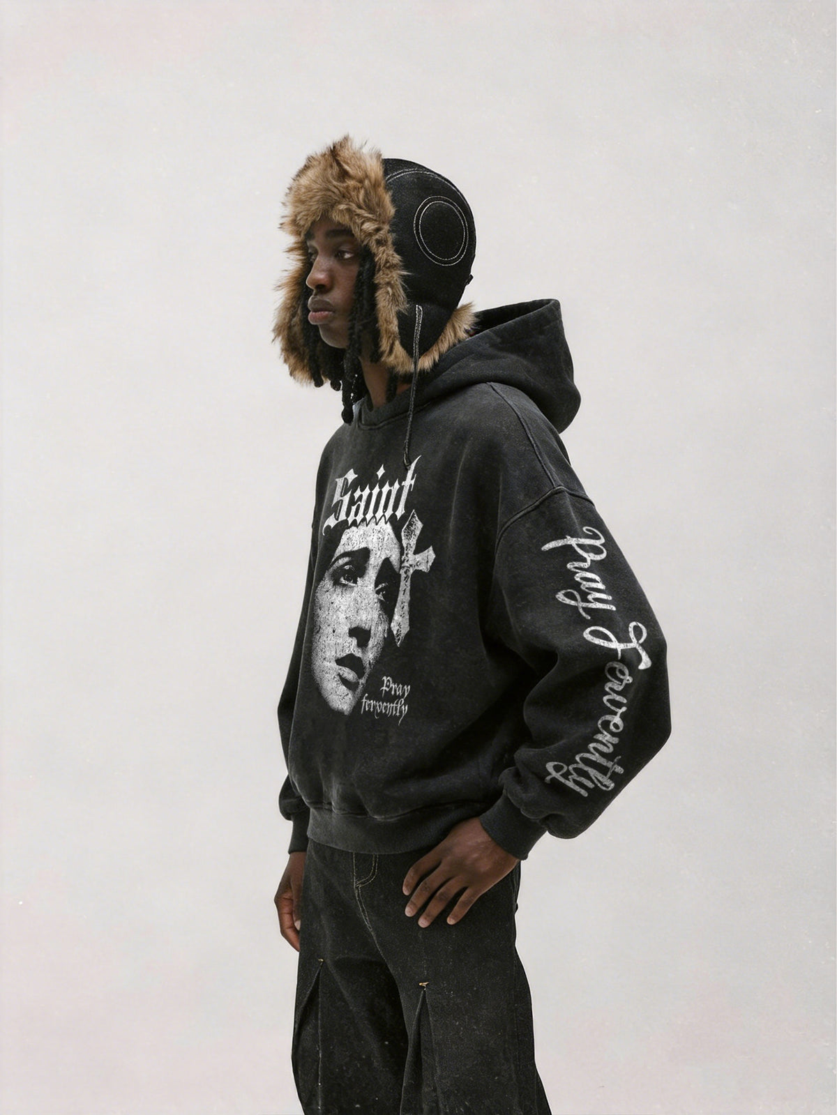 Y2K Vintage Pray Fervently Gothic Hoodie