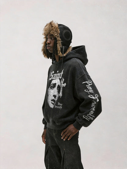 Y2K Vintage Pray Fervently Gothic Hoodie