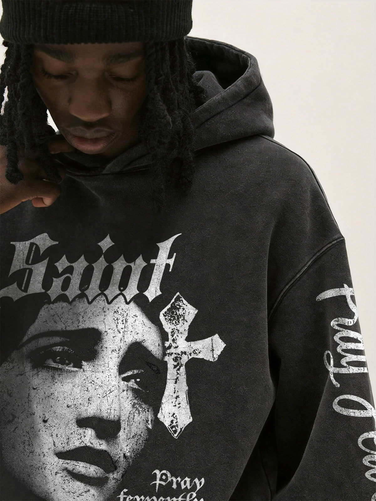 Y2K Vintage Pray Fervently Gothic Hoodie