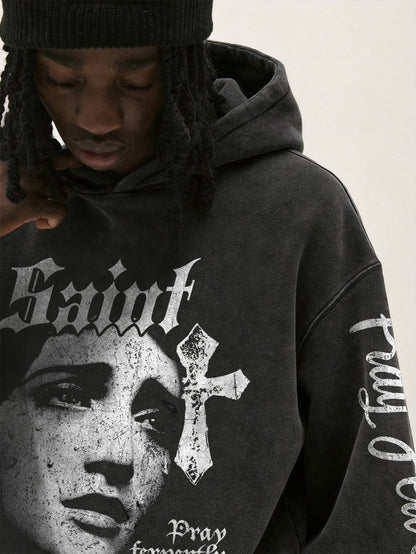 Y2K Vintage Pray Fervently Gothic Hoodie