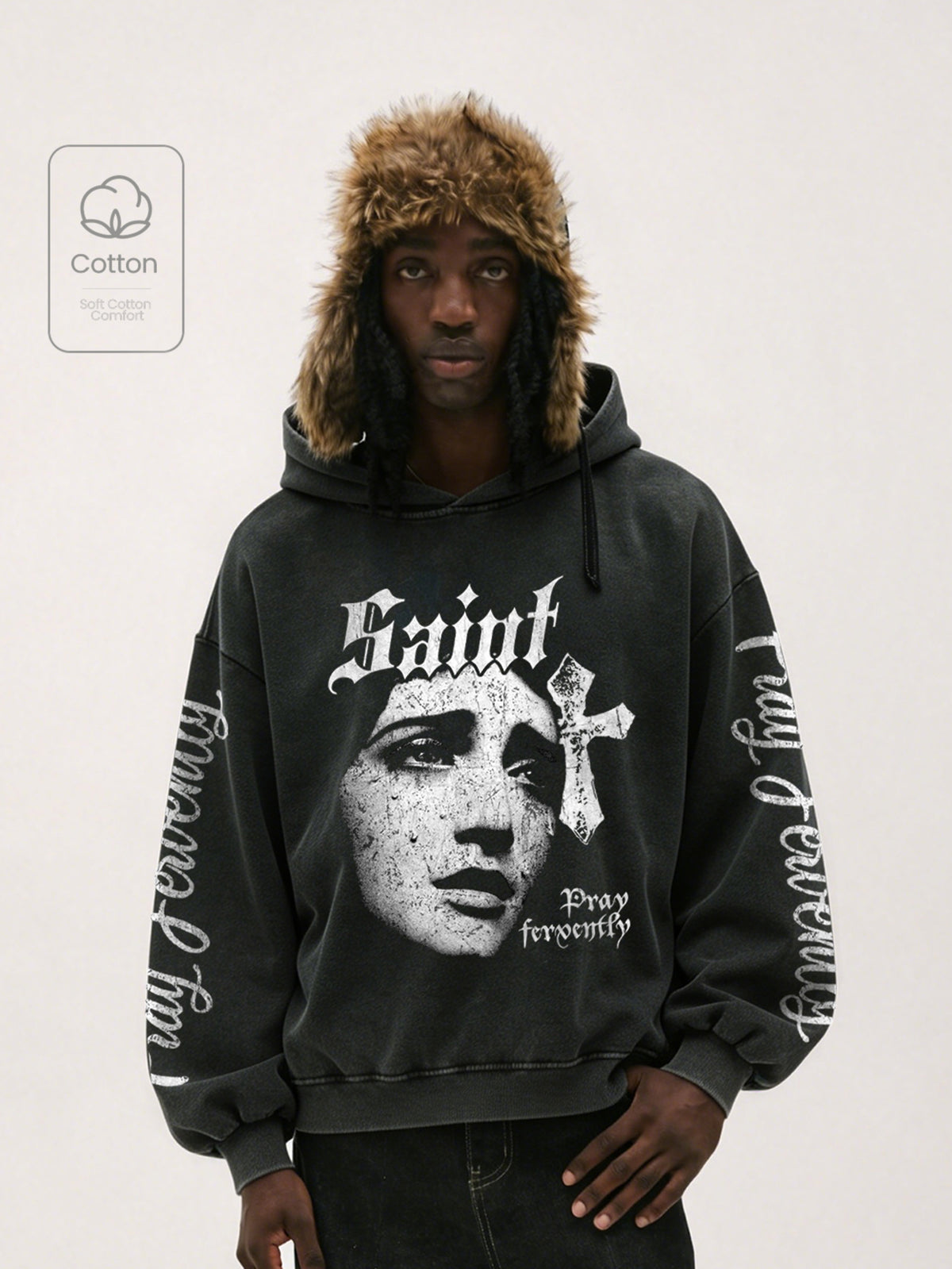 Y2K Vintage Pray Fervently Gothic Hoodie