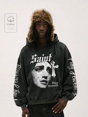 Y2K Vintage Pray Fervently Gothic Hoodie