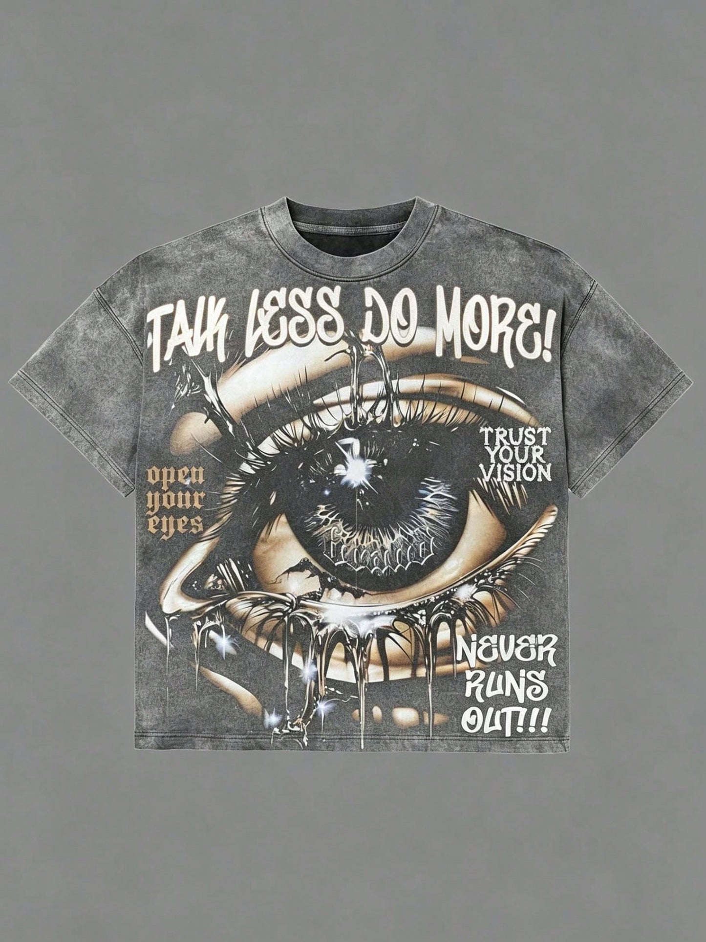 Y2K Washed Graphic Eyes T-Shirt