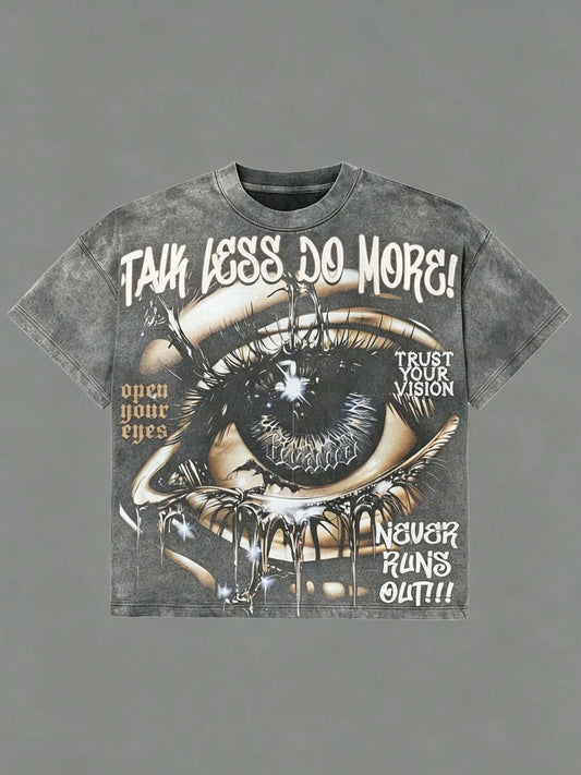 Y2K Washed Graphic Eyes T-Shirt