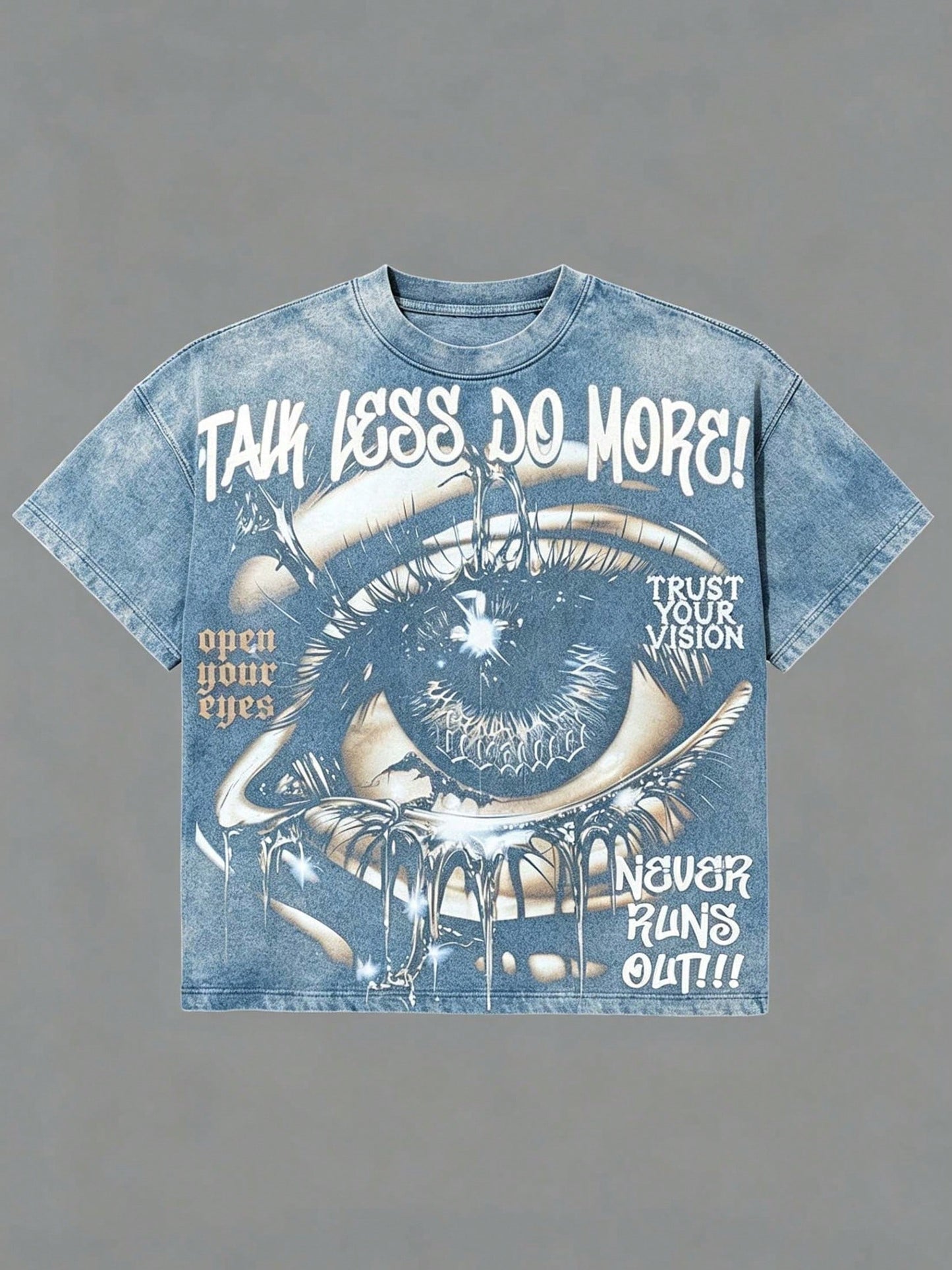 Y2K Washed Graphic Eyes T-Shirt