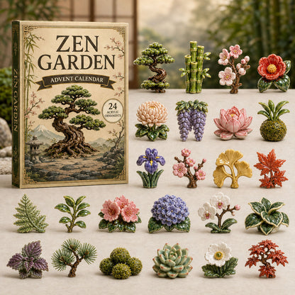 CHRISTMAS KICKOFF 40% OFF - Zen Garden Advent Calendar 2026 - 24-Day Festive Countdown, Acrylic Charms Blind Box - Gift For Gardening Lovers