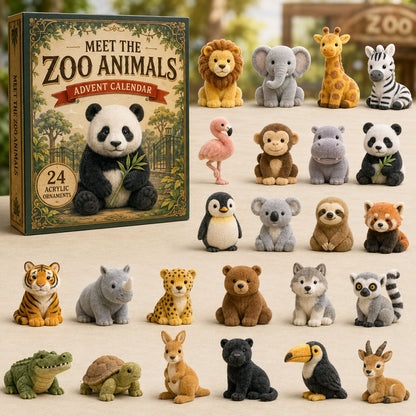 CHRISMAST KICKOFF 40% OFF - Zoo Animals World Advent Calendar 2026 - 24-Day Festive Countdown, Acrylic Charms Blind Box - Gift For Animal Lovers AC0TM190