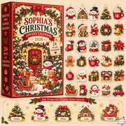 Personalized Xmas Icon Advent Calendar 2026 | 24 Day Christmas Blind Box with Custom Cover & 2D Name Charm