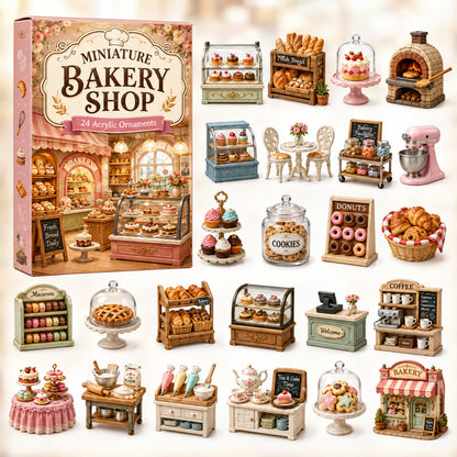 Miniature Bakery Shop Advent Calendar 2026 - 24-Day Festive Countdown, Acrylic Charms Blind Box - Gift For Baking Lovers