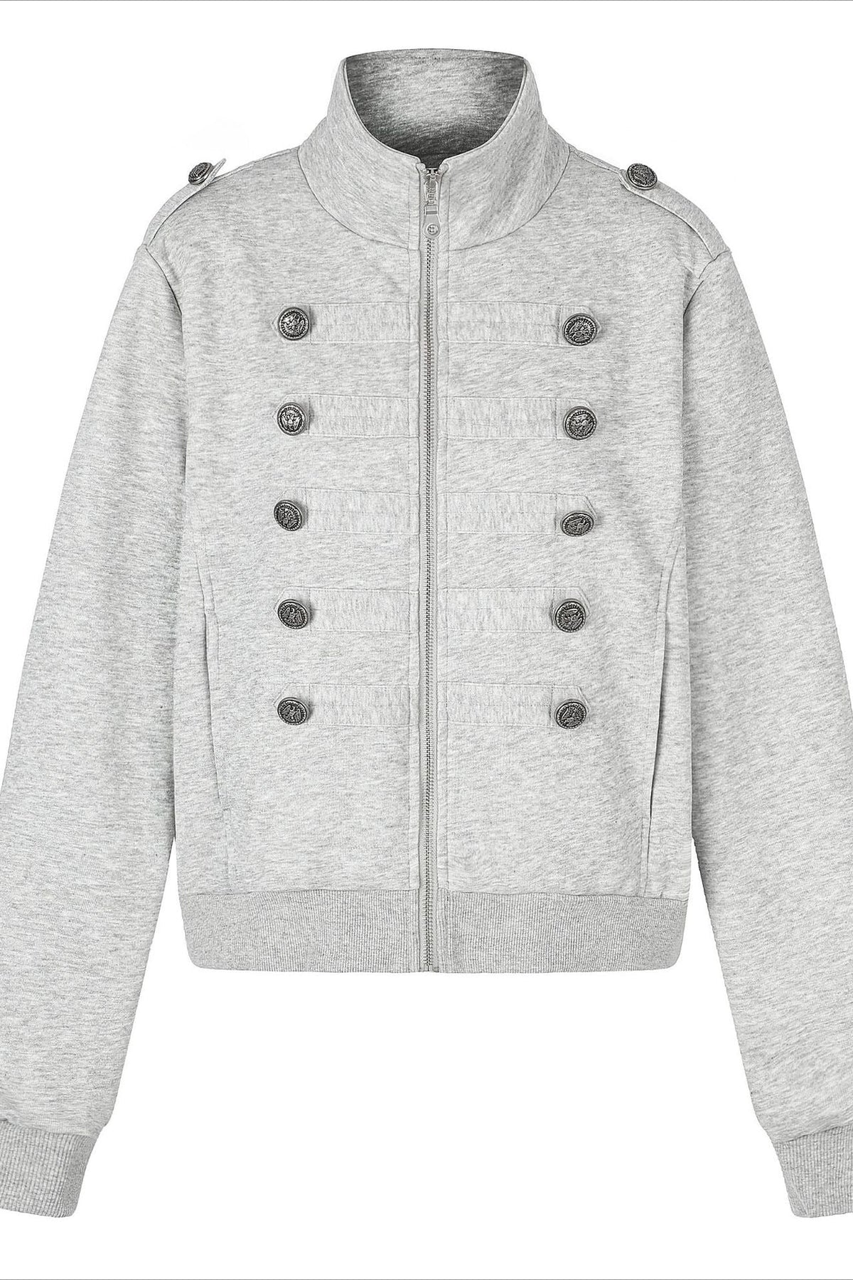 Double Breasted Stand Collar Hoodie