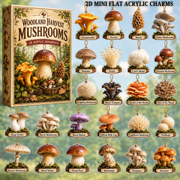 Woodland Harvest Mushrooms Advent Calendar 2026 - 24-Day Festive Countdown, Acrylic Charms Blind Box - Gift For Nature Lovers