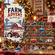 Farm Tractor Advent Calendar 2026, Christmas Countdown with Vehicle Ornaments
