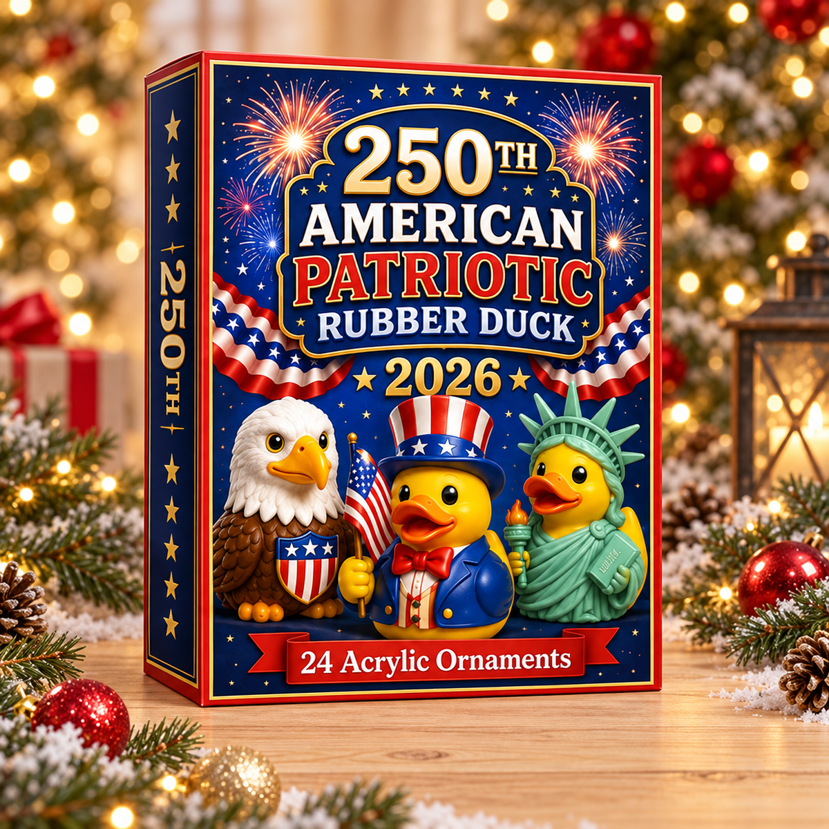 American Patriotic Rubber Duck Advent Calendar 2026 - 24-Day Festive Countdown, Acrylic Charms Blind Box - Gift For Family & Friends