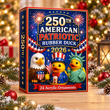 American Patriotic Rubber Duck Advent Calendar 2026 - 24-Day Festive Countdown, Acrylic Charms Blind Box - Gift For Family & Friends