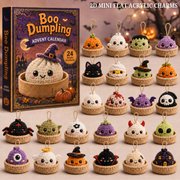 Boo Dumpling Halloween Advent Calendar 2026 - 24-Day Festive Countdown, Acrylic Charms Blind Box - Gift For Crochet Lovers