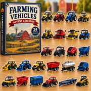 Farming Vehicles World Advent Calendar 2026 - 24-Day Festive Countdown, Acrylic Charms Blind Box