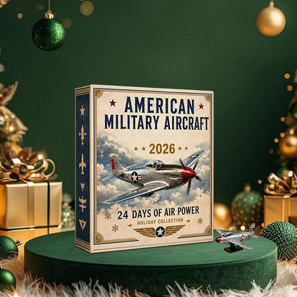 American Aircraft Advent Calendar 2026, 24 Day Airplane Ornaments, Aviation Christmas Countdown, Pilot Military Jet Toy Decor, Holiday Gift