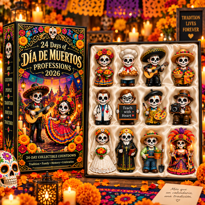 24 Days of Día de Muertos Professions 2026 – 24-Day Collectible Countdown Calendar with 24 Unique Profession Miniatures
