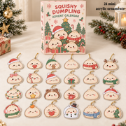 Squishy Dumpling Advent Calendar 2026 – 24-Day Cute Flat Acrylic Ornament Countdown Box, Kawaii Christmas Gift for Dumpling Lovers