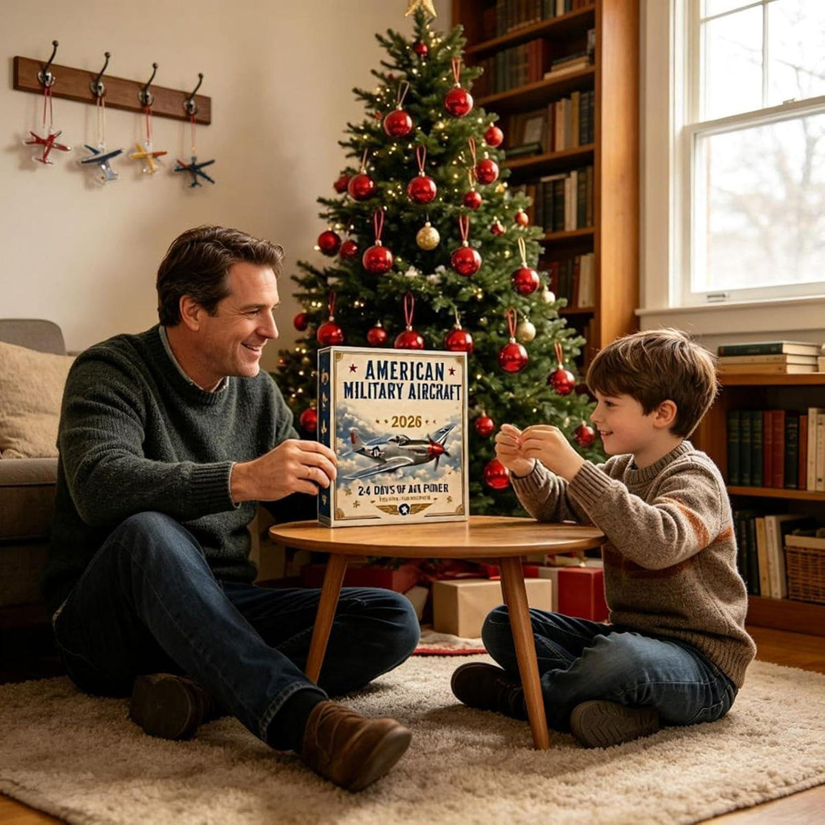 American Aircraft Advent Calendar 2026, 24 Day Airplane Ornaments, Aviation Christmas Countdown, Pilot Military Jet Toy Decor, Holiday Gift