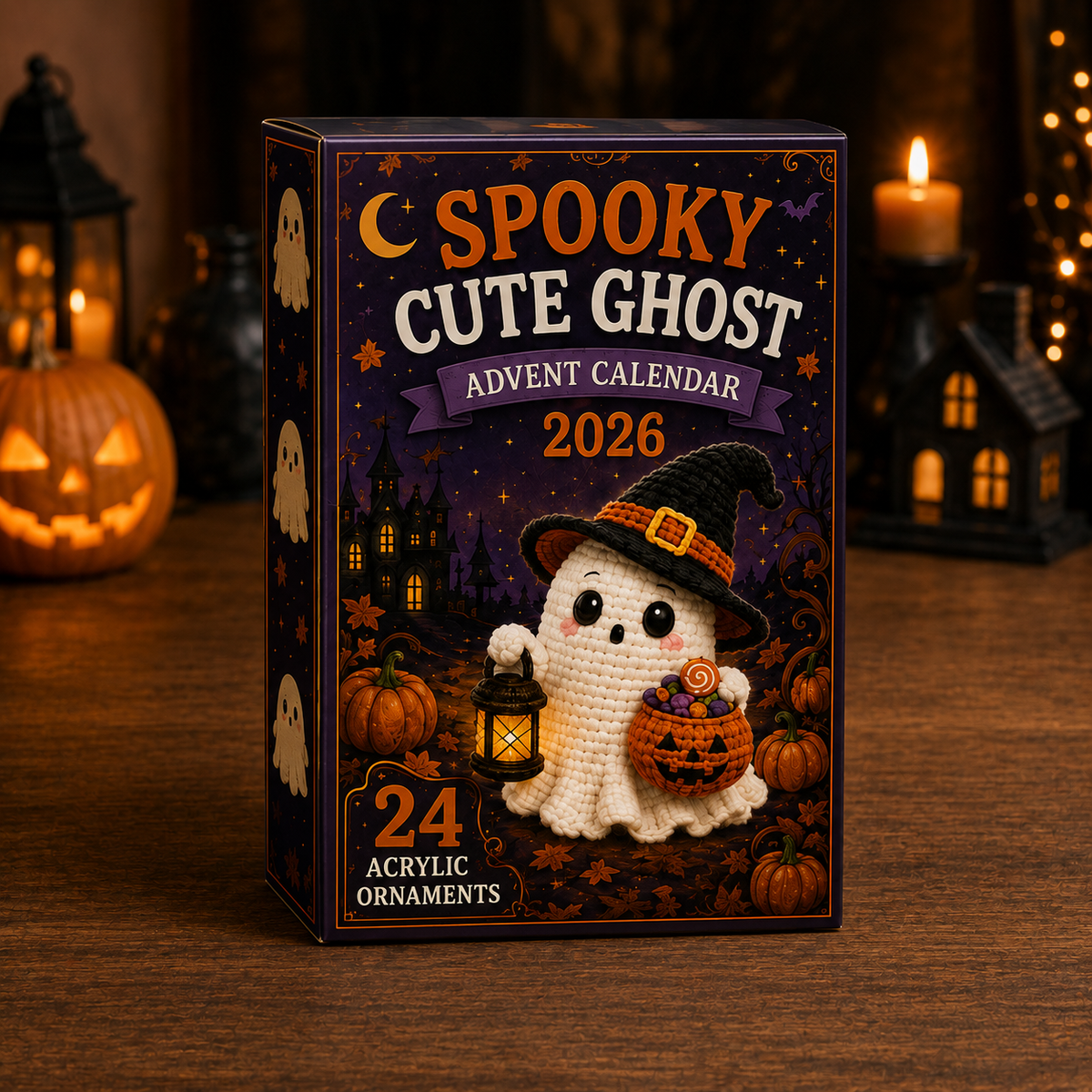 Spooky Cute Ghost Advent Calendar 2026 - 24-Day Festive Countdown, Acrylic Charms Blind Box - Gift For Family & Friends