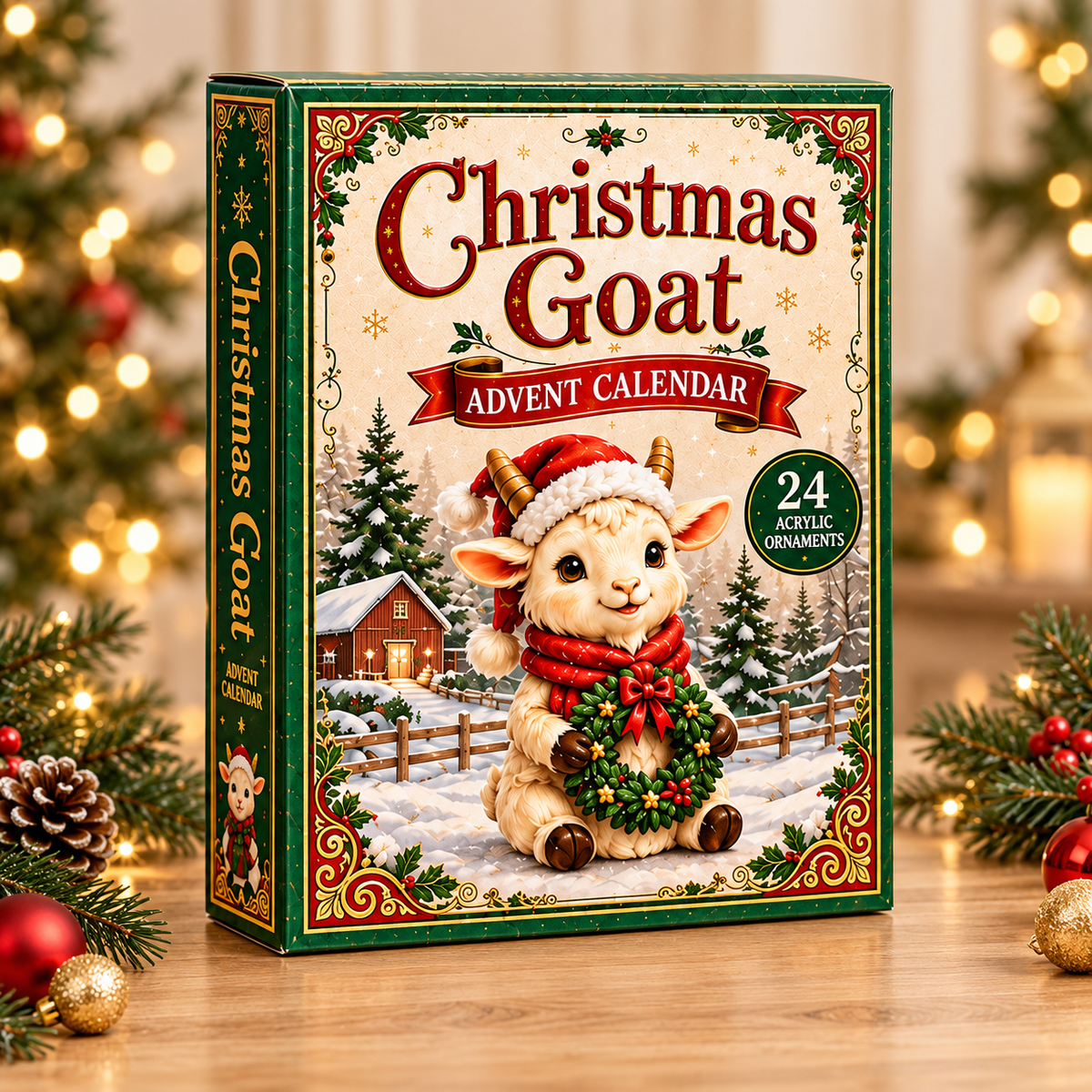Christmas Goat Advent Calendar 2026 - 24-Day Festive Countdown, Acrylic Charms Blind Box - Gift For Goat Lovers