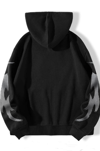 Butterfly Print Black Zip Hoodie