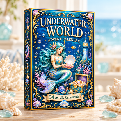Mystic Underwater World Advent Calendar 2026 - 24-Day Festive Countdown, Acrylic Charms Blind Box - Gift For Ocean Lovers