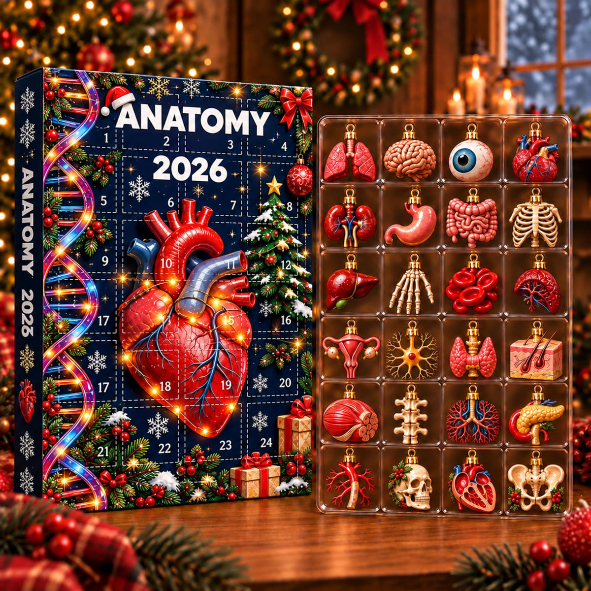 Anatomy Advent Calendar 2026, Human Body Blind Box, Medical Christmas Countdown, Anatomy Gift for Students, Doctor Christmas Gift