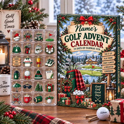 Personalized Golf Advent Calendar, 24 Days Mini Ornaments Christmas Golfer Gift 2026