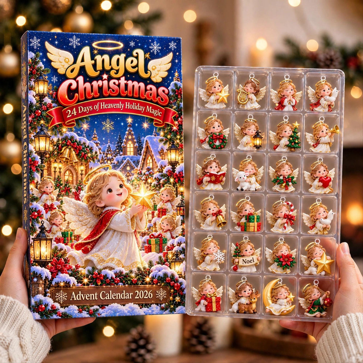 Angel Advent Calendar 2026, 24 Piece Angel Ornament Set, Angel Blind Box Advent Calendar, Christmas Countdown Gift for Home Decor