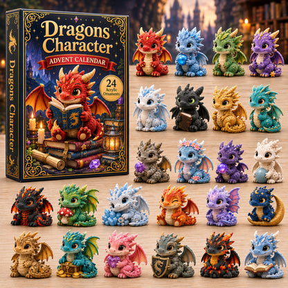 Dragon Character Advent Calendar 2026 - 24-Day Festive Countdown, Acrylic Charms Blind Box - Gift For Dragon Lovers