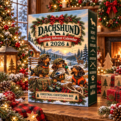 Dachshund Hunting Advent Calendar, 24 Day Christmas Countdown with Dog Hunter Charms