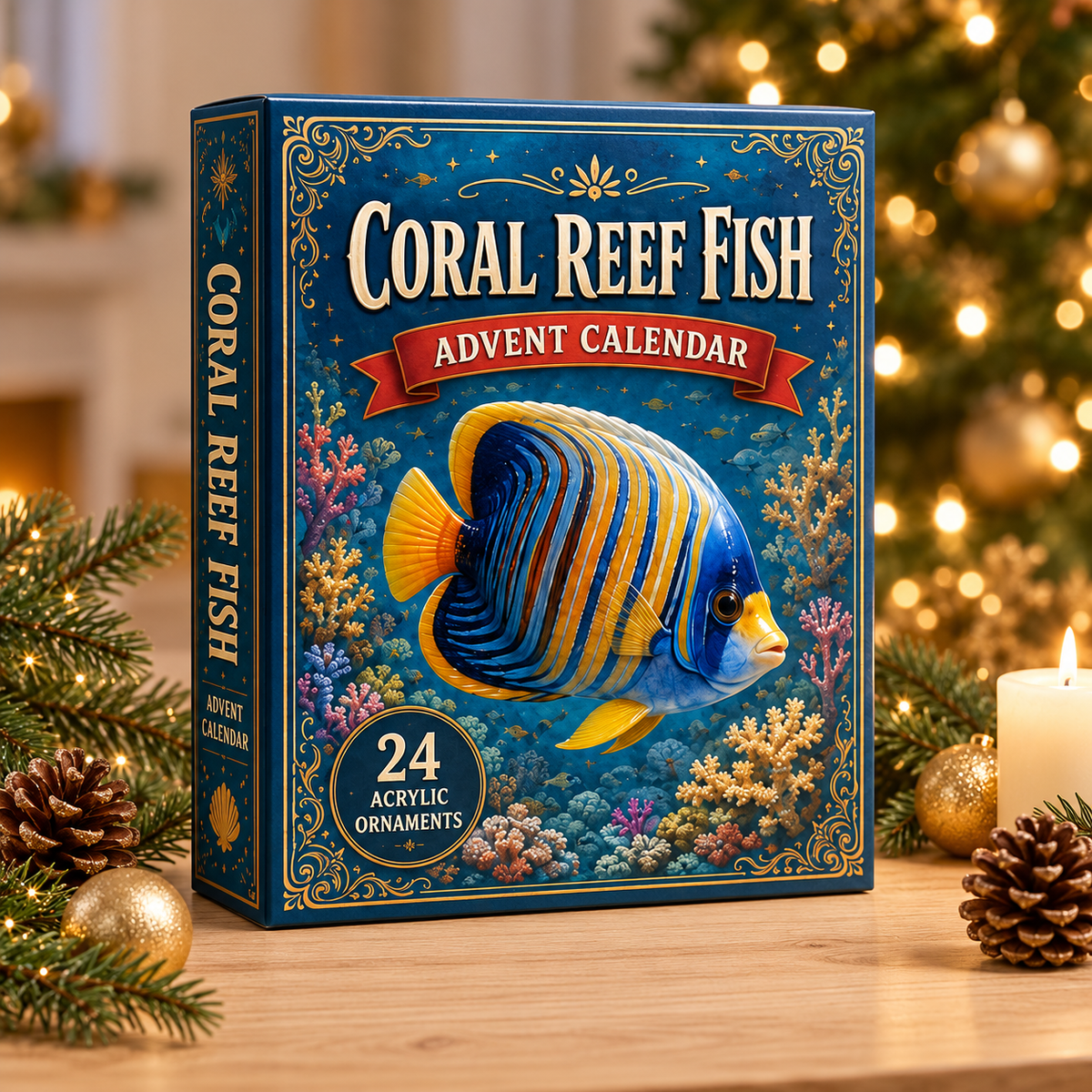 Coral Reef Fish Advent Calendar 2026 - 24-Day Festive Countdown, Acrylic Charms Blind Box - Gift For Fish Lovers