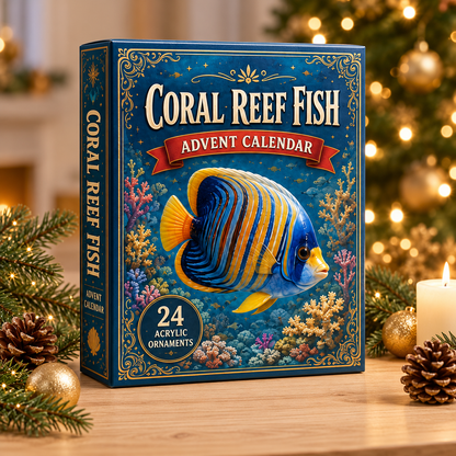 Coral Reef Fish Advent Calendar 2026 - 24-Day Festive Countdown, Acrylic Charms Blind Box - Gift For Fish Lovers