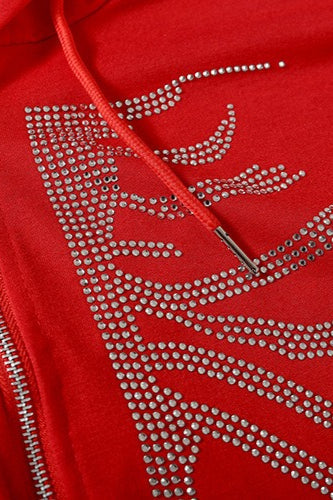Rhinestone Ribcage Zip Hoodie