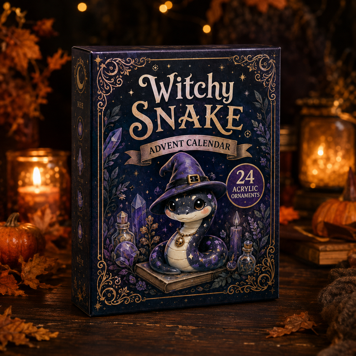 Witchy Snake Advent Calendar 2026 - 24-Day Festive Countdown, Acrylic Charms Blind Box - Gift For Snake Lovers
