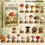 Magical Mushrooms Advent Calendar 2026 - 24-Day Festive Countdown, Acrylic Charms Blind Box - Gift For Mushroom & Nature Lovers